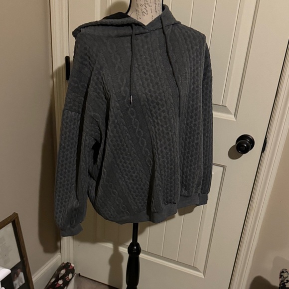 Unknown Tops - Gray Hooded Women's Top